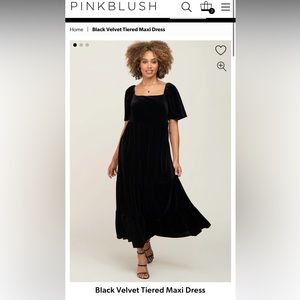 PinkBlush Black Velvet Tiered Maxi - LIKE NEW